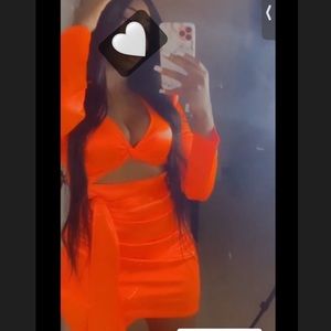 Orange Satin Dress